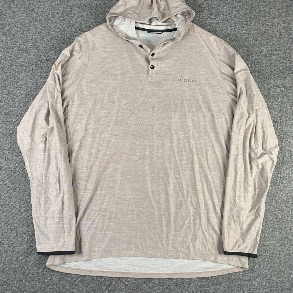 Voormi Hoodie Men 2XL Performance Pullover Stretch Athleisure Wool Travel Acorn